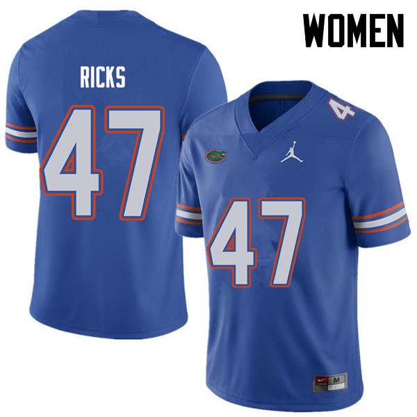 Jordan Brand Women #47 Isaac Ricks Florida Gators College Football Jerseys Sale-Royal